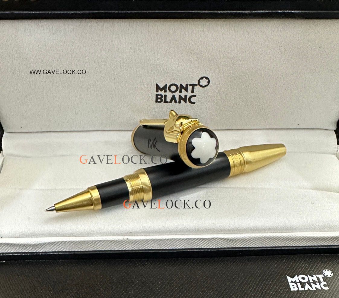 Matte and Gold Montblanc Rudyard Kipling Rollerball Pen